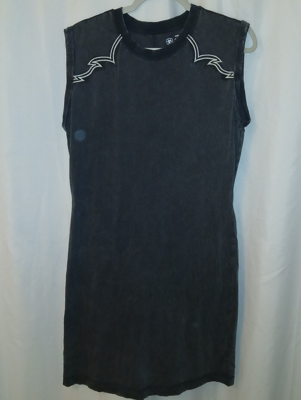 Ariat Charcoal Grey Cotton Tank Top Shirt Dress, Size S Women's.